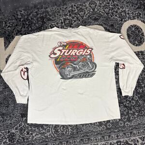 Strugis 67th Anniversary Bike Week 2007 Long Sleeve White Shirt Men’s Sz 2XL